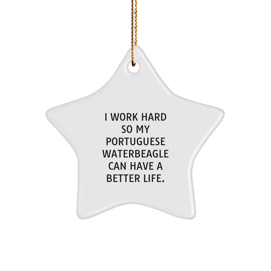 Funny Portuguese Water Dog Gifts from Men to Portuguese Water Dog Lovers - Star Ornament for Christmas - Image 1