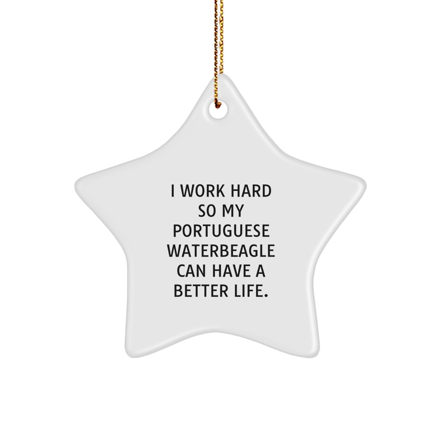Funny Portuguese Water Dog Gifts from Men to Portuguese Water Dog Lovers - Star Ornament for Christmas - Image 1