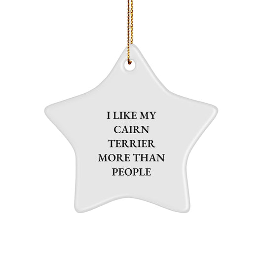 Cairn Terrier Dog Lovers' Funny Star Ornament Gifts from Friends and Family for Christmas - Image 1