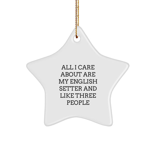 English Setter Dog Lover Gifts from Friends, Funny Star Ornament for Christmas, Inspirational Quote for Pet Owners, Durable MDF Material, Vibrant Print, Ideal Gifts for Men, Women, Family - Image 1