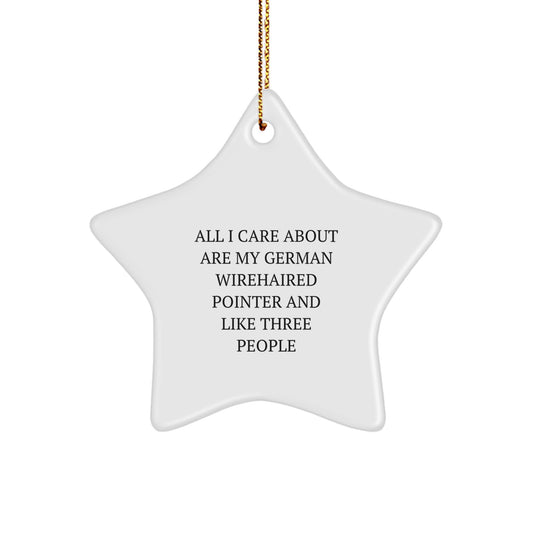 German Wirehaired Pointer Dog Gifts, Funny Christmas Star Ornament from Family to Friends - Image 1