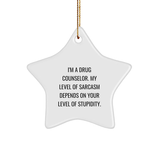 Funny Drug Counselor Gifts from Friends - Inspirational Star Ornament for Men, Women, Coworkers, Family - Image 1