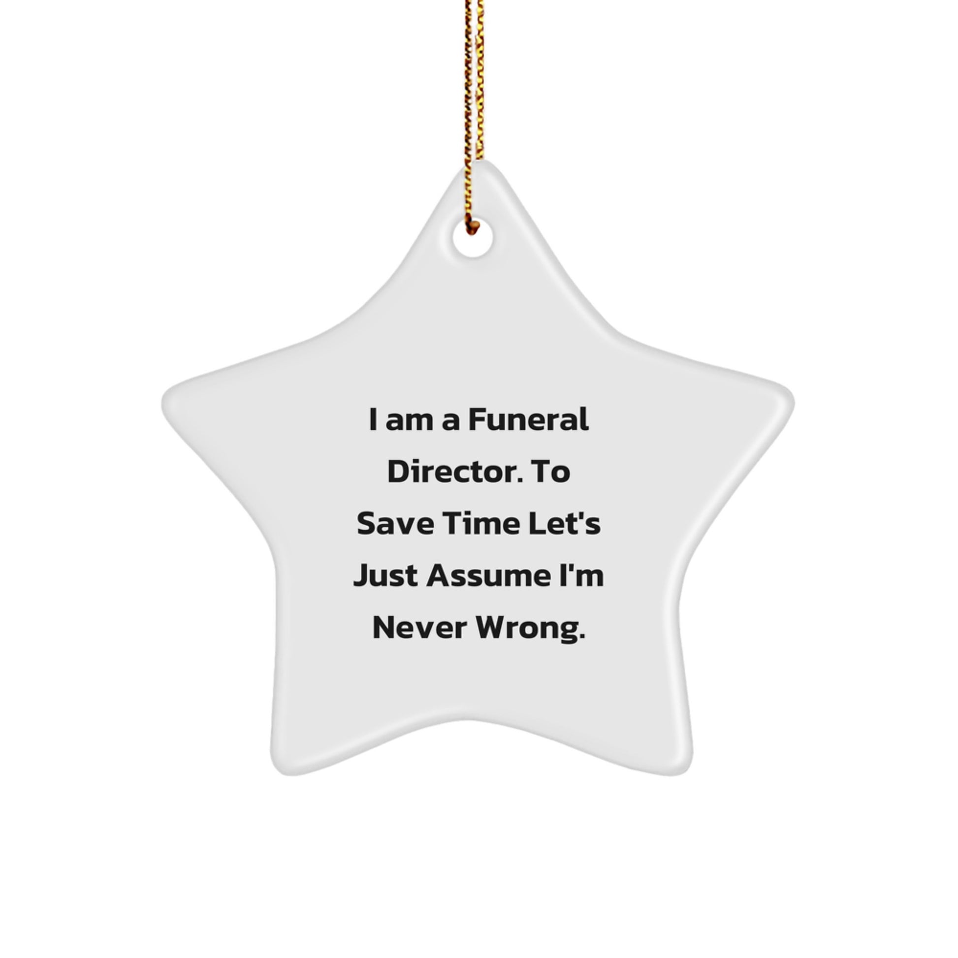 Funny Funeral Director Gifts, Star Ornament for Men, Christmas Unique Gifts from Friends, Funeral Director Star Decoration for Home - Image 1