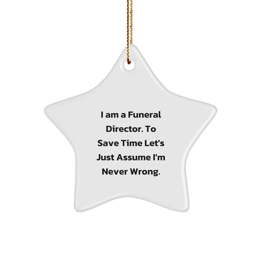 Funny Funeral Director Gifts, Star Ornament for Men, Christmas Unique Gifts from Friends, Funeral Director Star Decoration for Home - Image 1