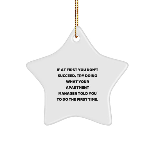 Funny Apartment Manager Gifts from Family - Star Ornament, Christmas Unique Gifts for Apartment Manager - Image 1