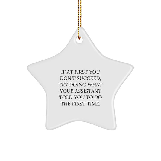 Funny Quote Assistant Gifts from Friends Star Ornament for Christmas Unique - Image 1