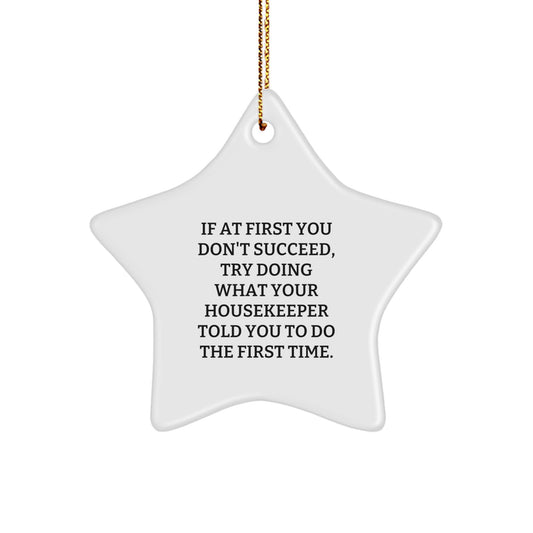Funny Housekeeper Gifts, Star Ornament Quotes, Christmas Unique Gifts from Family, Friends, Coworkers to Housekeeper, Women, Men - Image 1