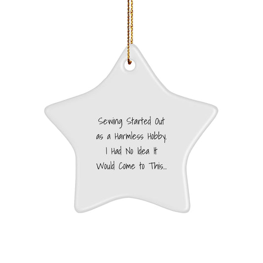 Sewing Star Ornament Funny Gift for Sewing Lovers from Family for Christmas Season - Image 1