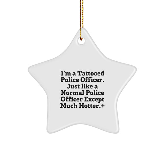 Funny Police Officer Star Ornaments for Christmas Unique Gifts from Family to Men Police Officers - Image 1