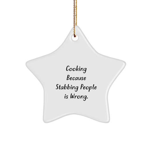 Funny Cooking Star Ornament Gifts from Men for Women Friends Coworkers Family - Unique Christmas Star Decorations - Image 1