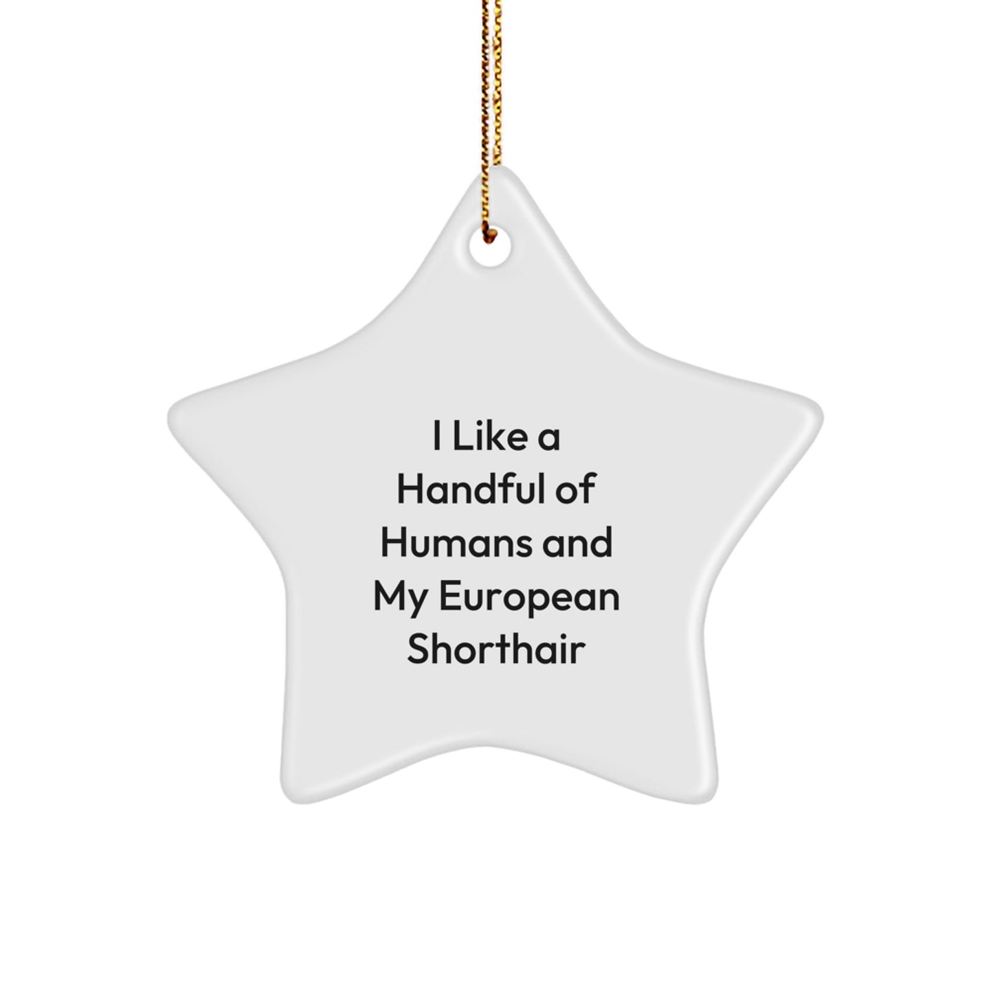 Funny European Shorthair Cat Star Ornament, Gifts from Men to European Shorthair Cat Lovers, Christmas Unique Presents - Image 1