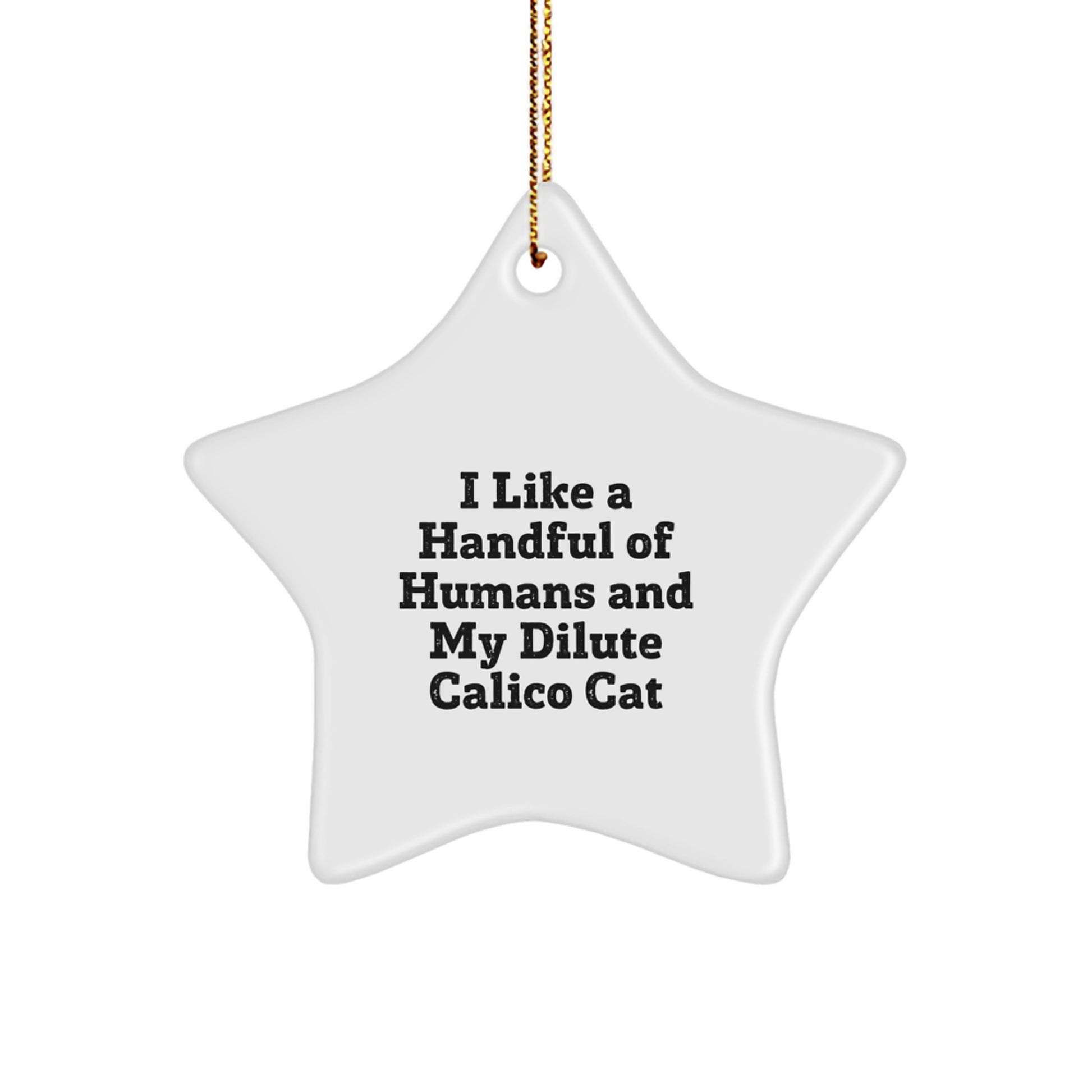 Funny Dilute Calico Cat Lover Gifts from Men to Women, Christmas Unique Gifts for Dilute Calico Cat Enthusiasts - Star Ornament, I 'Like A Handful Of Humans And My Dilute Calico Cat' Decor - Image 1