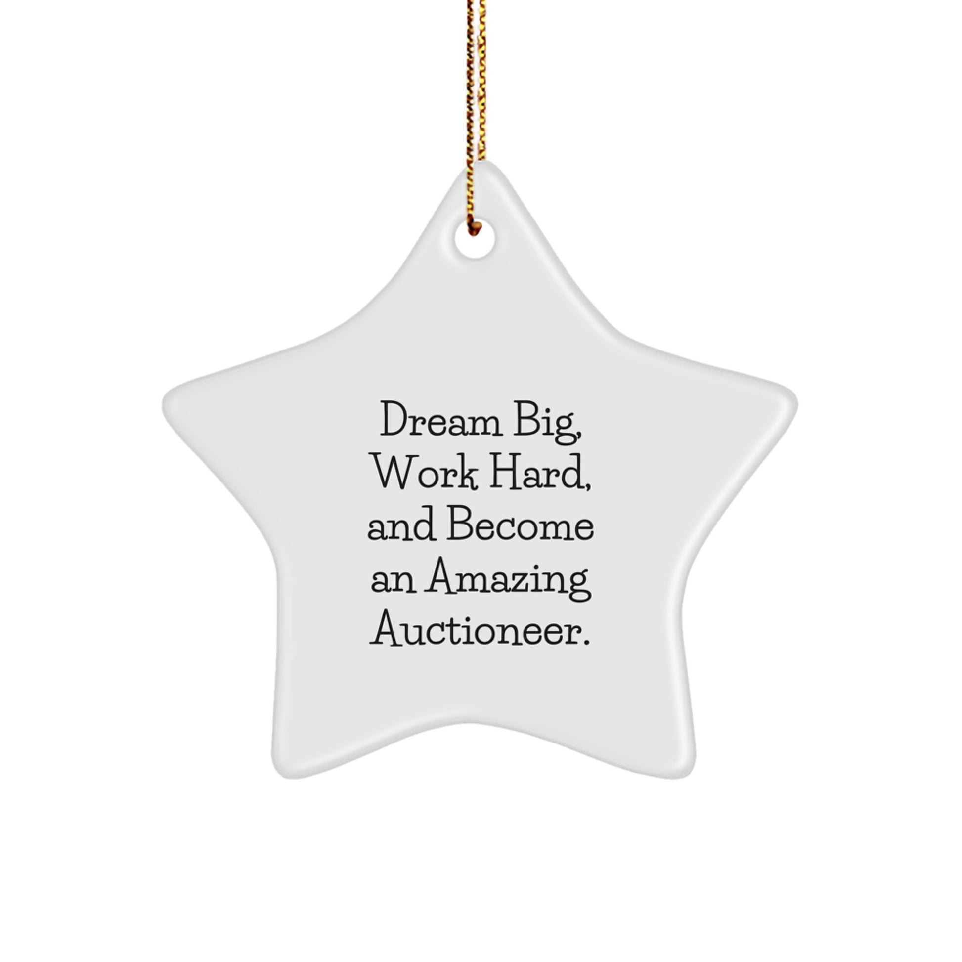 Auctioneer Star Ornament Gifts from Friends for Amazing Auctioneers this Christmas - Dream Big, Work Hard - Image 1