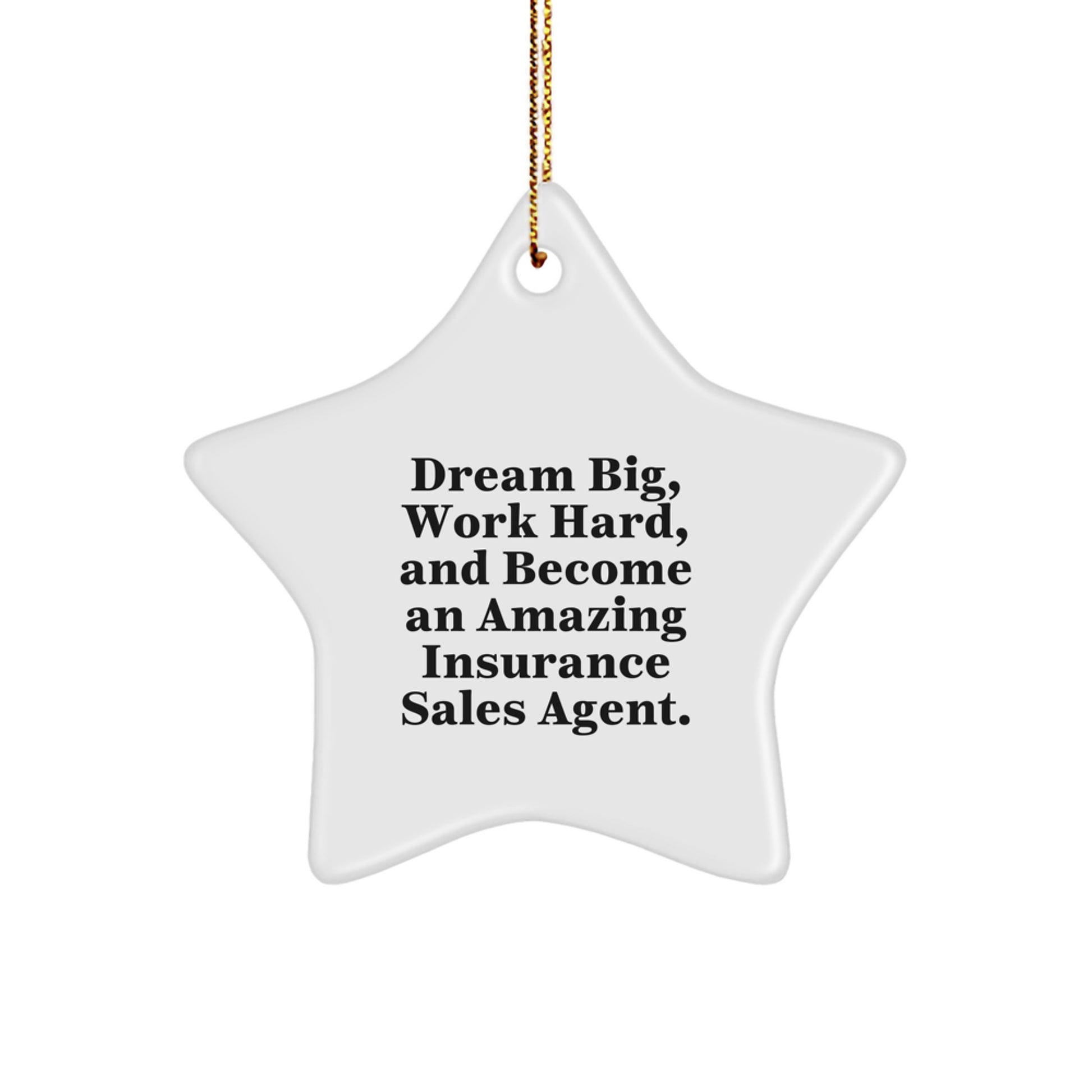 Dream Big Gifts for Insurance Sales Agents - Star Ornament with Inspirational Quote, Perfect for Christmas Memorable Present, Gifts from Friends or Family - Image 1