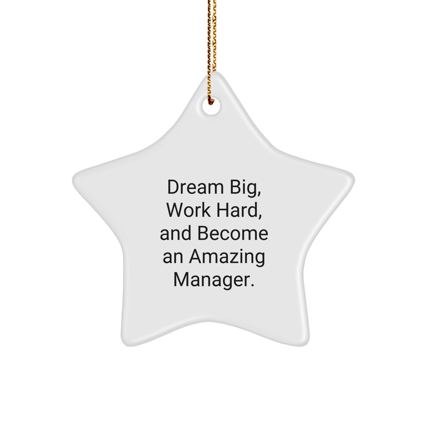 Funny Inspirational Manager Gifts from Friends, Christmas Unique Star Ornaments for Manager, Dream Big Work Hard Star Ornament - Image 1