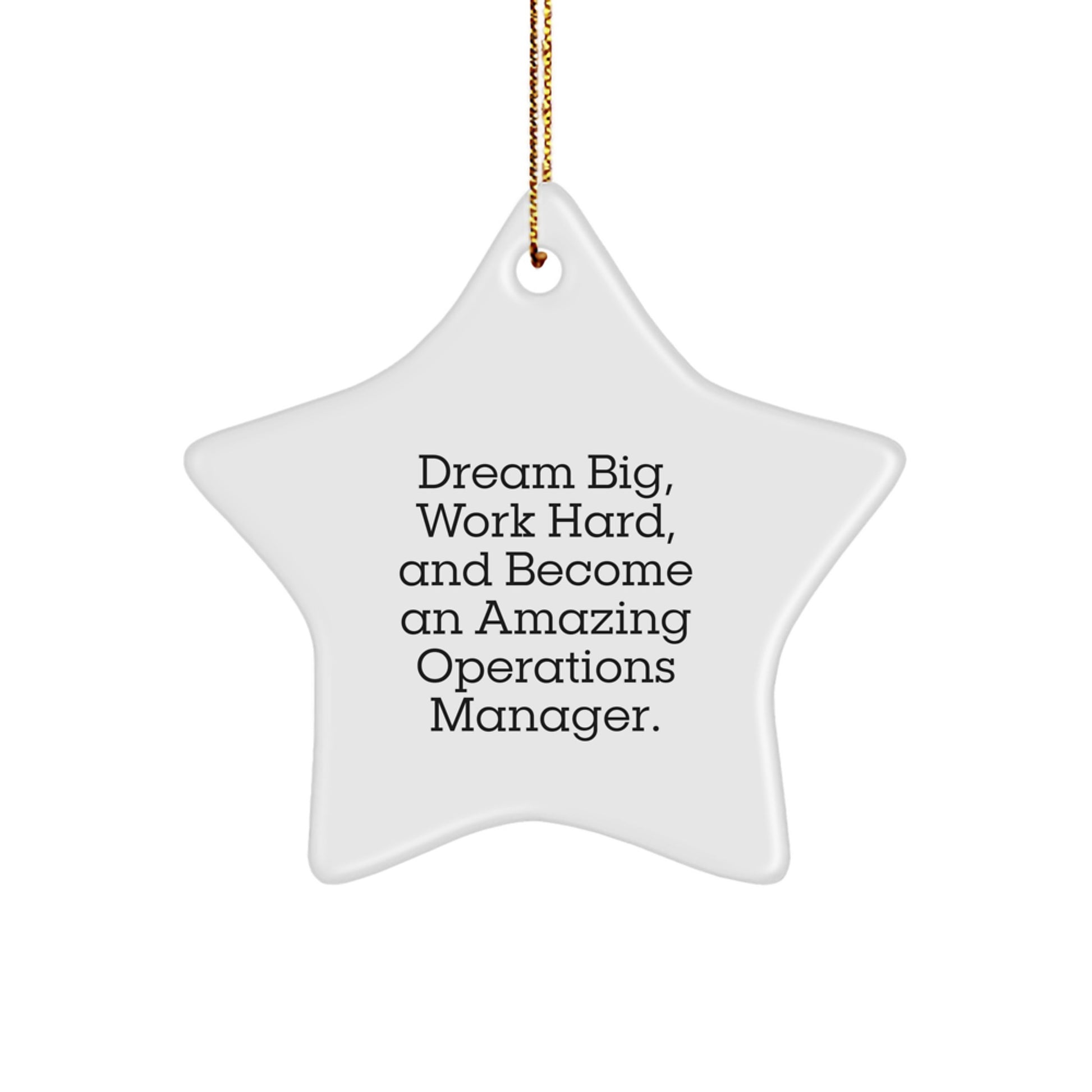 Inspirational Operations Manager Christmas Star Ornament Gifts from Family to Friends - Dream Big and Work Hard, 'May Your Dreams Come True' - Image 1