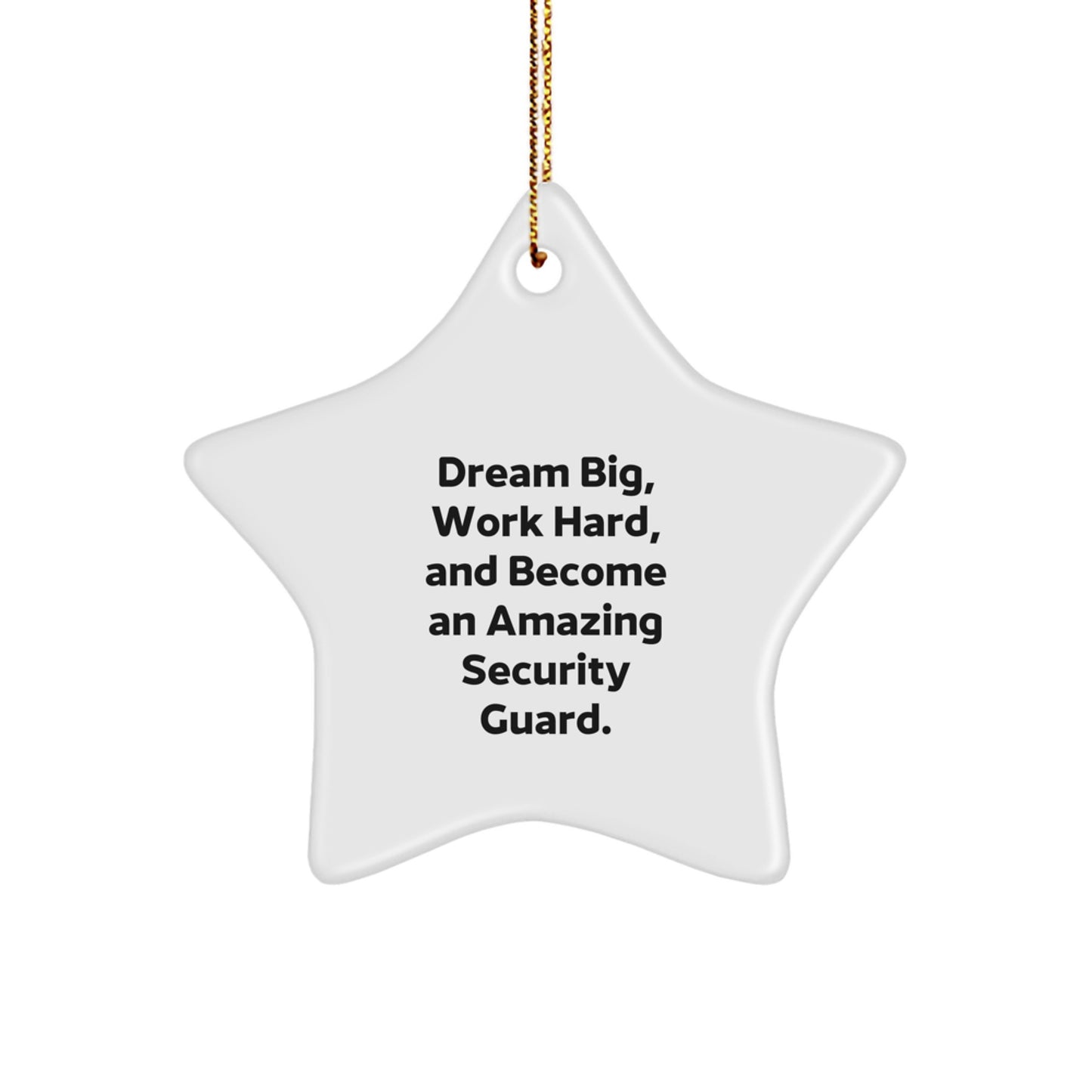 Inspirational Gifts from Friends - Security Guard Star Ornament, 'Dream Big' Motivational Decoration for Christmas Unique Gifts - Image 1
