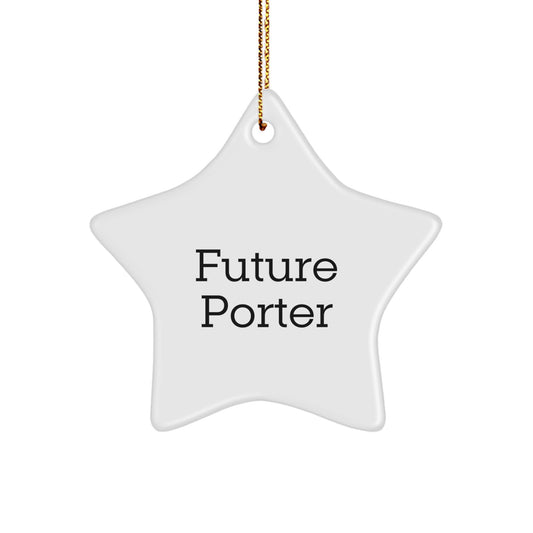 Future Porter Inspirational Quotes Funny Star Ornament Gifts from Friends for Porter, Porter Christmas Unique Gifts, Porter Star Ornament, Gifts for Men, Gifts from Women, Porter Christmas Star - Image 1