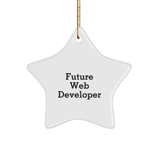Funny Future Web Developer Quote Star Ornament, Gifts from Family for Web Developer, Unique Christmas Unique Gift Idea for Men or Women, Star Shaped Decor for Home Office or Desk - Image 1