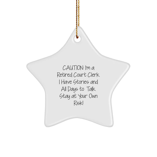 Funny Court Clerk Gifts from Friends and Family - Witty Star Ornament for Christmas - Image 1