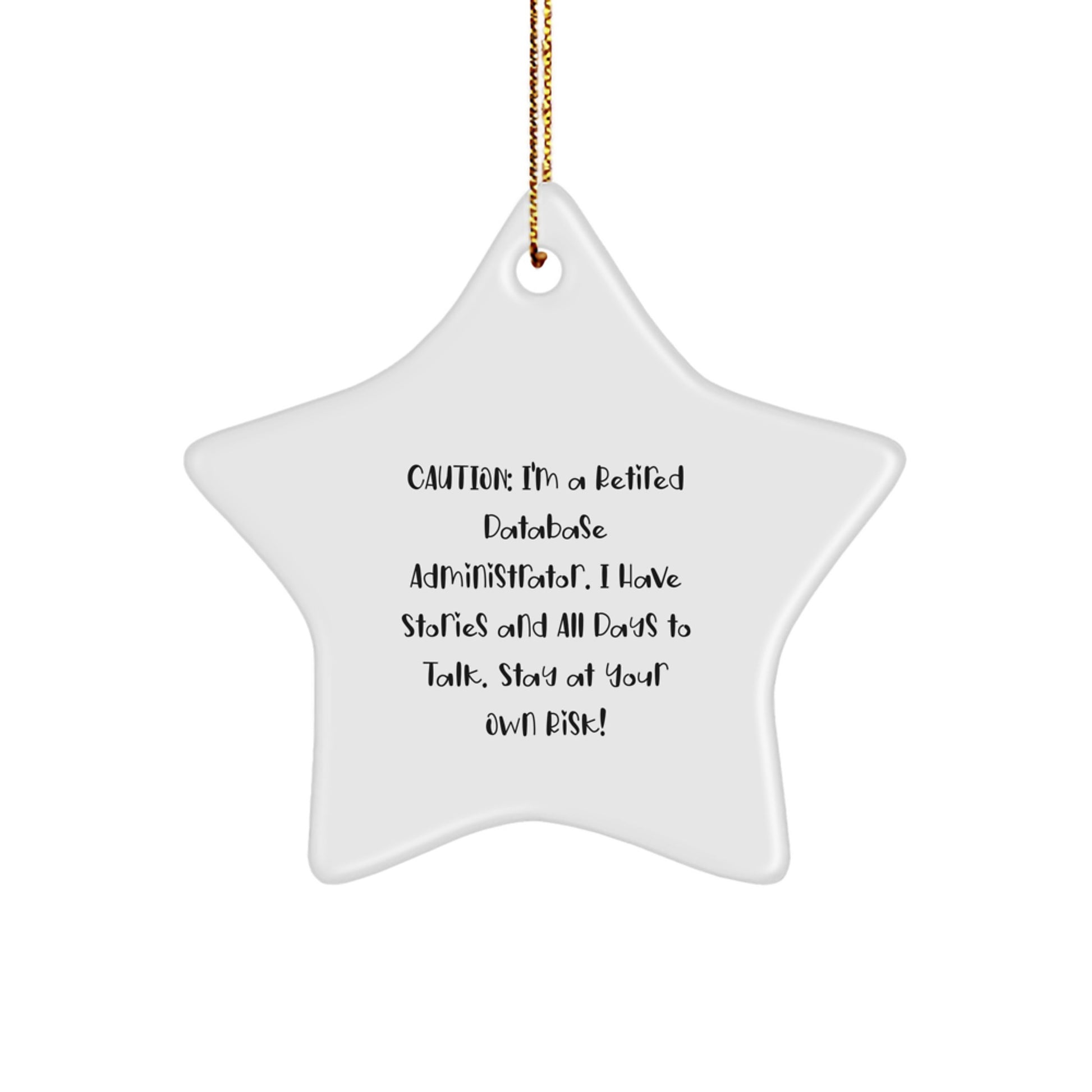 Funny Gifts from Friends - Database Administrator Star Ornament, Stay At Your Own Risk! Christmas Decorations - Image 1
