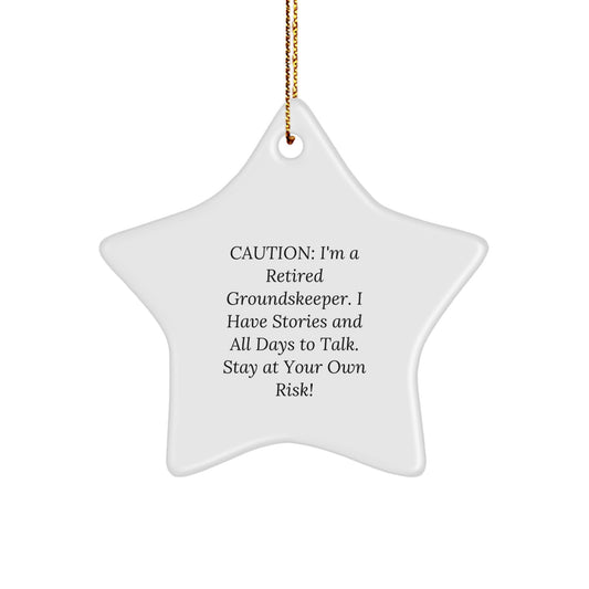 Funny groundskeeper Gifts from Friends - Retired groundskeeper Star Ornament, Christmas Unique Decorations for groundskeepers Men Women, Gifts for groundskeeper Birthday - Image 1