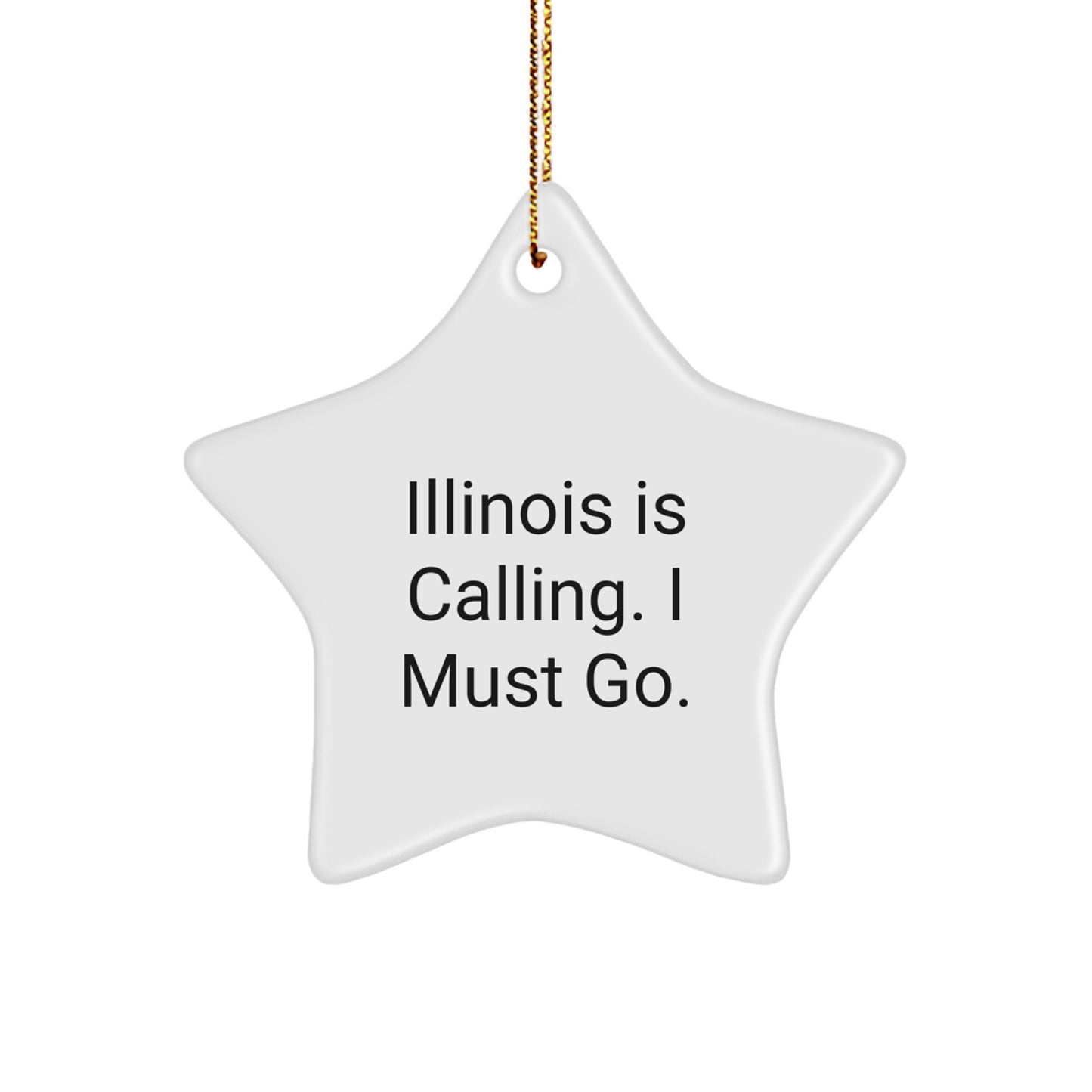 Funny Illinois Star Ornament Gifts from Friends for Illinois Residents - Illinois Is Calling I Must Go Christmas Unique Gifts - Image 1