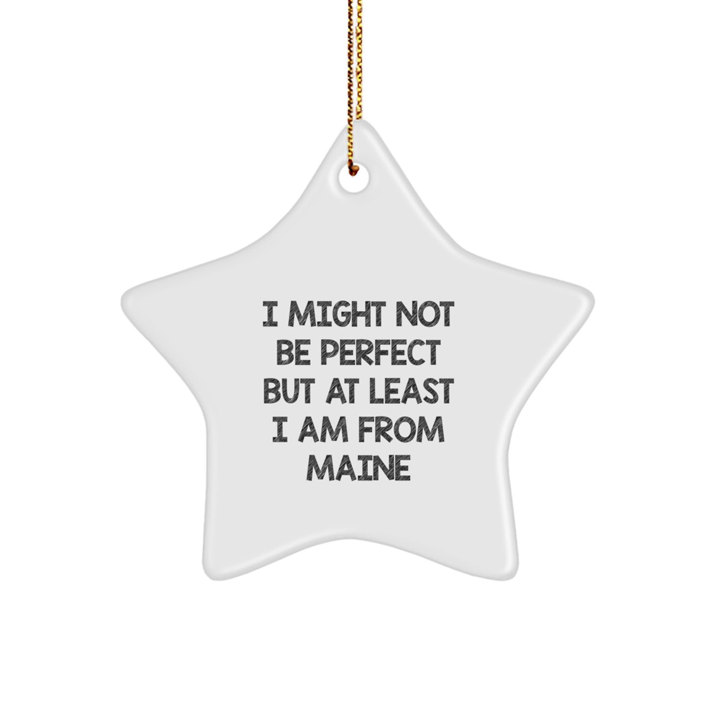 Maine Lover Gifts from Family and Friends - 'I Might Not Be Perfect' Funny Star Ornament for Christmas Unique Gifts - Image 1