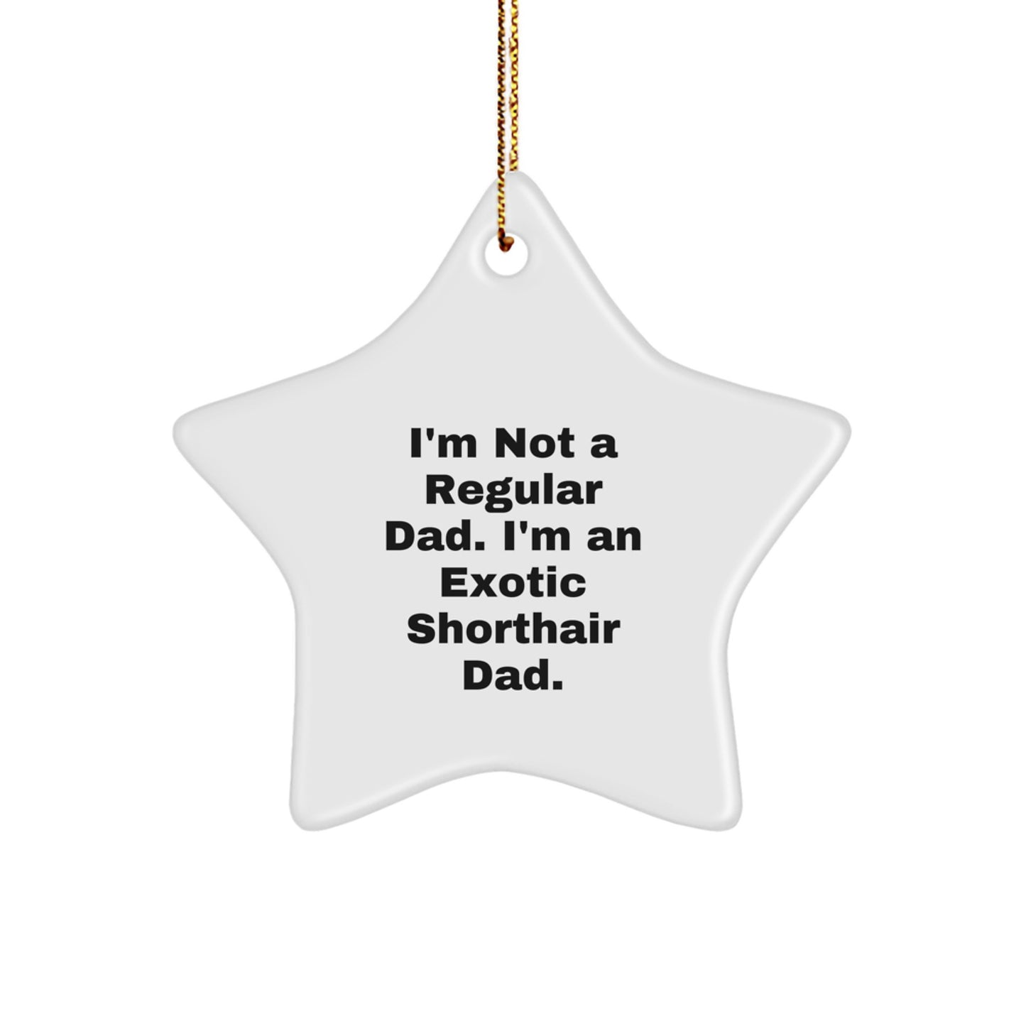 Exotic Shorthair Cat Dad Funny Gift Star Ornament, Gifts for Men from Friends at Christmas - Image 1