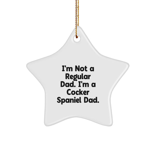 Cocker Spaniel Dad Gifts from Friends for Men, Unique Christmas Star Ornament for Cocker Spaniel Dog Lovers - Image 1