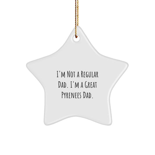 Funny Great Pyrenees Dog Dad Gifts from Men to Family for Christmas Unique Star Ornament - Image 1