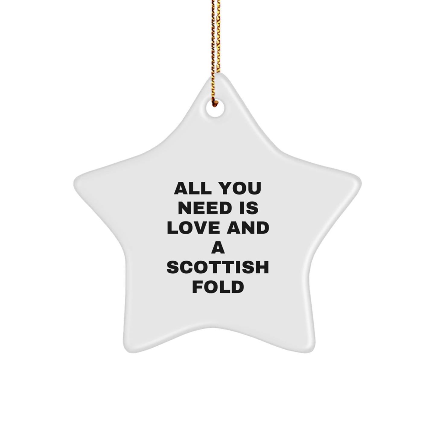Scottish Fold Cat Star Ornament Gifts from Men or Women for Christmas Unique - Image 1