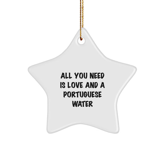 Funny Portuguese Water Dog Gifts from Men to Portuguese Water Dog, Star Ornament for Christmas - Image 1