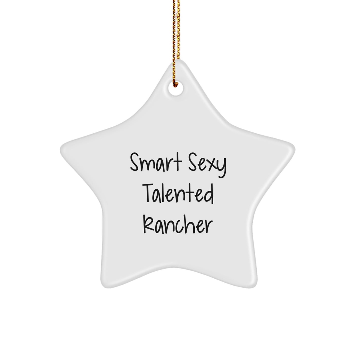 Funny Rancher Christmas Unique Gifts from Friends, Unique Star Ornament for Men, 'Smart Sexy Talented Rancher' Inspired - Image 1