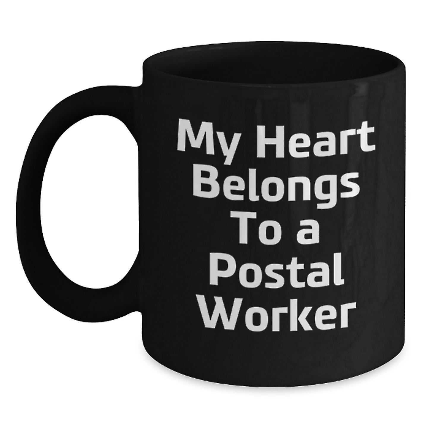 Funny Gifts from Friends for Postal Worker - My Heart Belongs To A Postal Worker Christmas Unique Mugs for Men Women Coworkers Family - Main