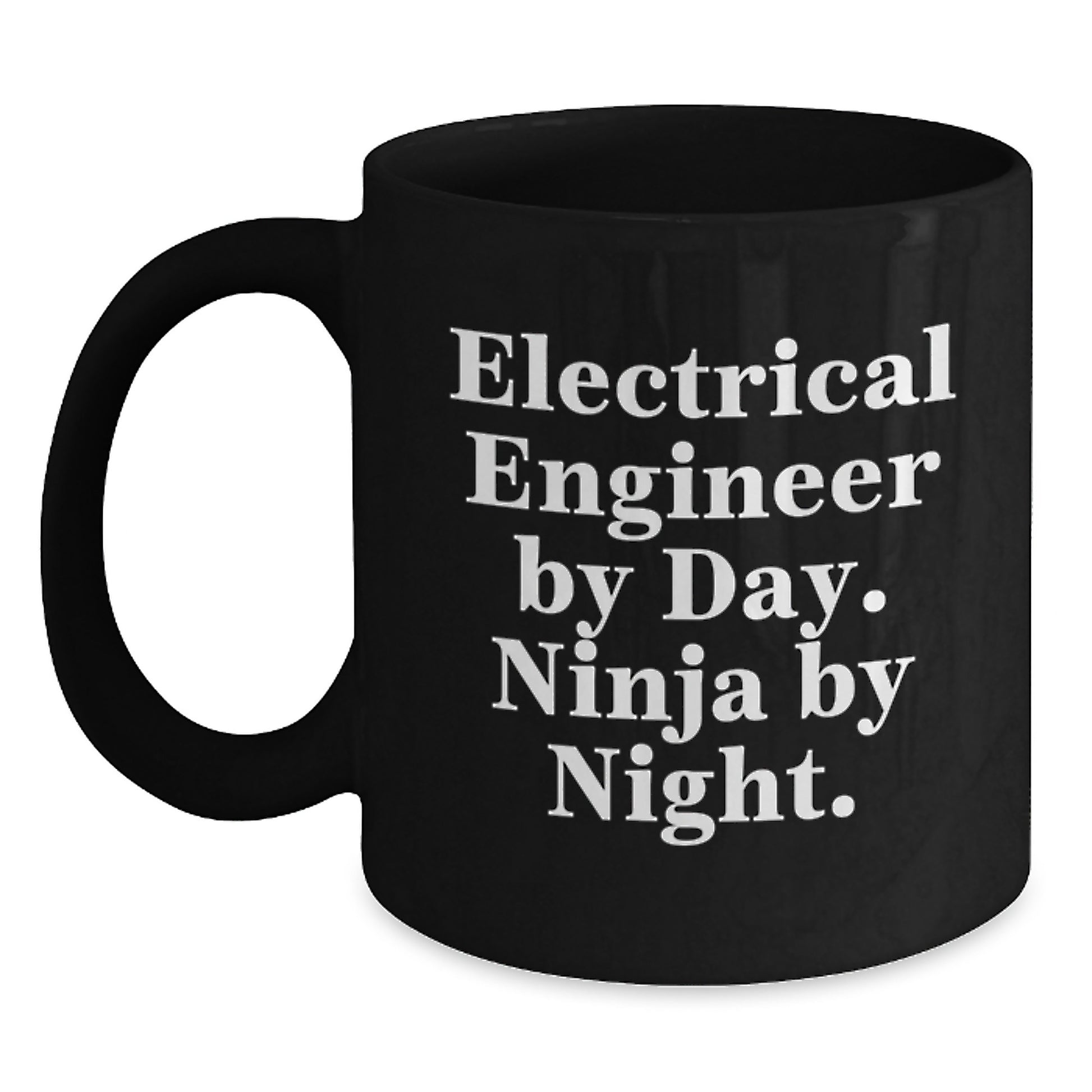 Electrical Engineer Ninja Companions Black Coffee Mugs, Funny Gifts for Birthday, Gifts from Friends, Gifts for Electrical Engineers, Ceramic Mugs with Microwave and Dishwasher Safety - Main