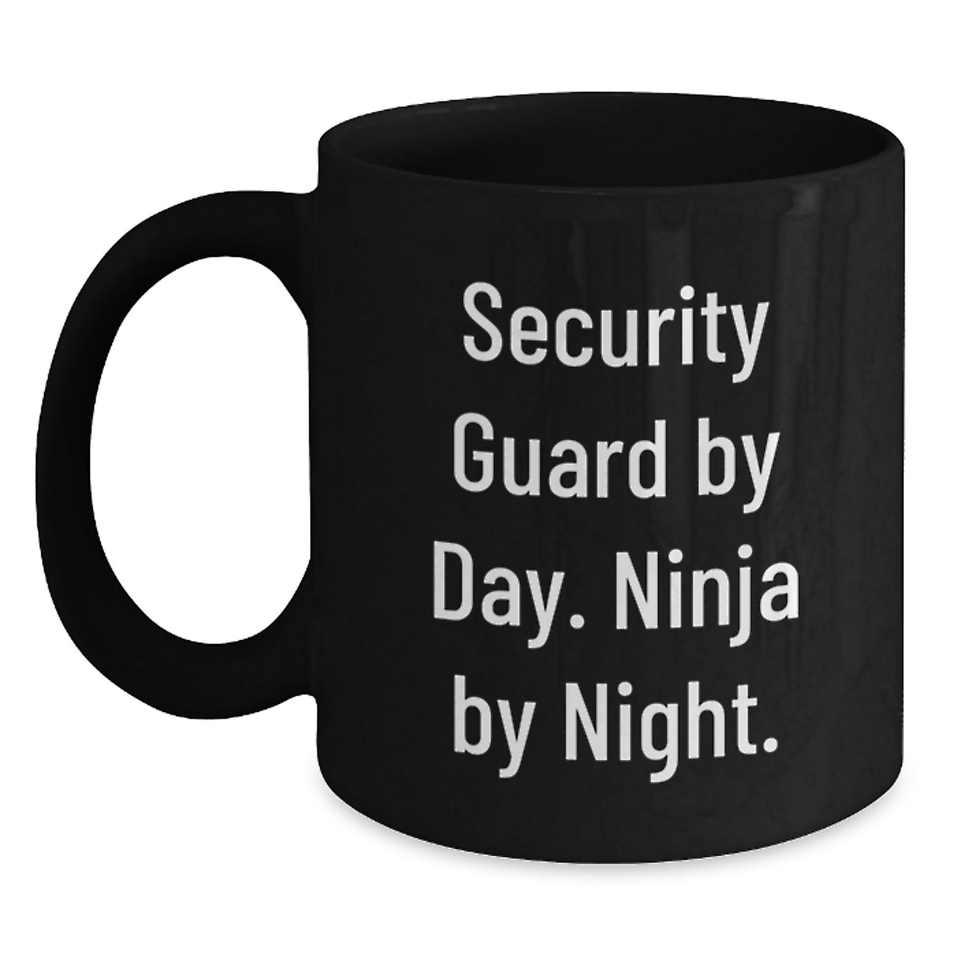Funny Security Guard Gifts, Black Coffee Mug for Security Guard by Day Ninja by Night, Unique Christmas Unique Gifts from Friends - Main