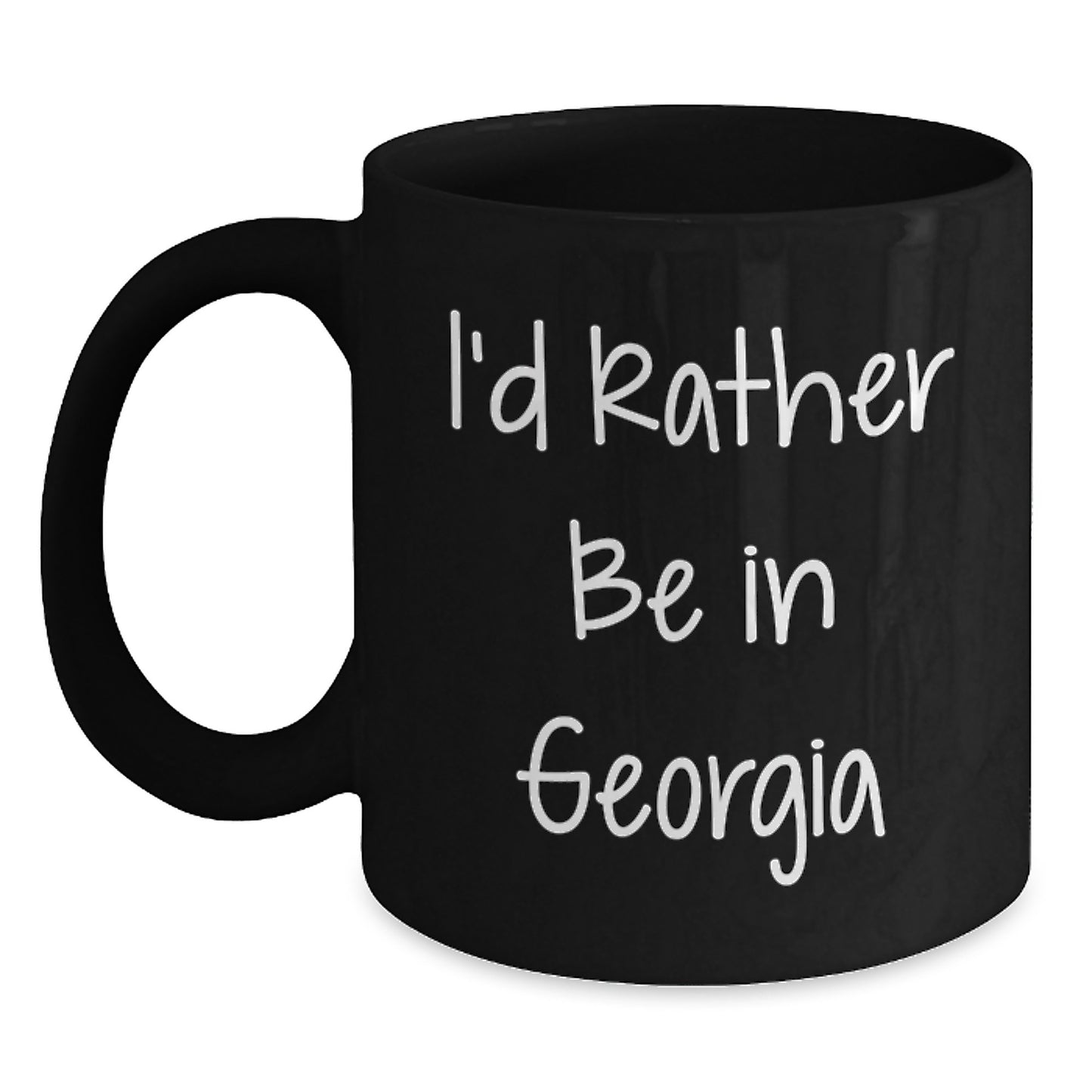 Georgia Coffee Mug Gifts for Friends from - I'd Rather Be in Georgia, Funny Black Ceramic Mug, 11oz or 15oz, Microwave and Dishwasher Safe - Main