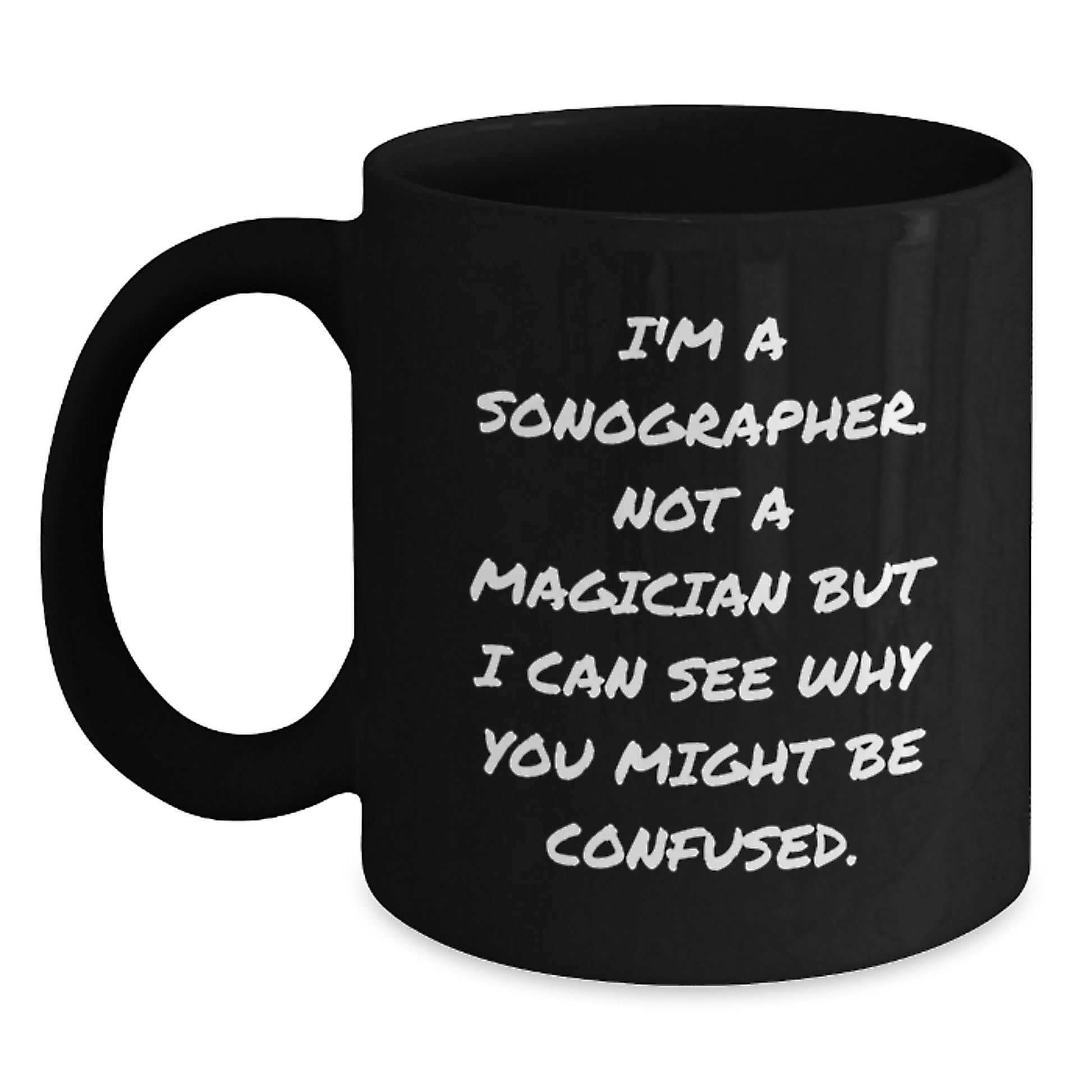 Funny Sonographer Gifts from Friends Black Coffee Mug for Sonographer's Christmas - Main
