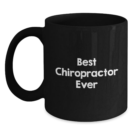Funny Chiropractor Gifts from Friends to Men, Best Chiropractor Ever Mug, Black Coffee Mug for Chiropractors, Unique Christmas Unique Gifts - Main