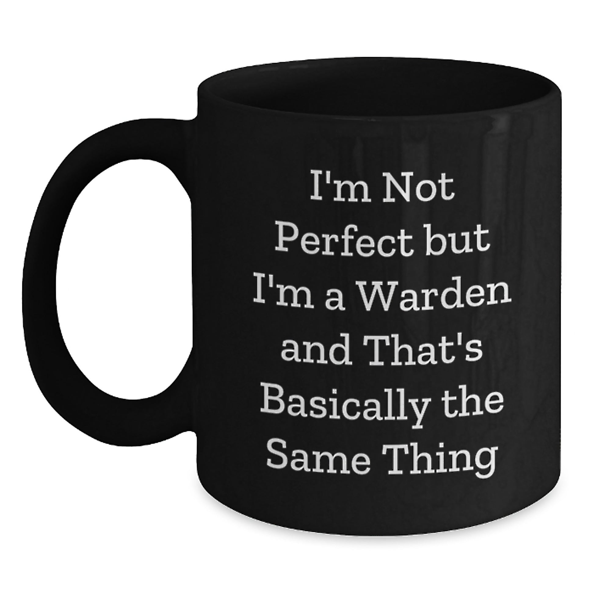 Funny Warden Gifts from Friends, Black Coffee Mug Perfect for Warden Enthusiasts, Christmas Unique Ideas - Main