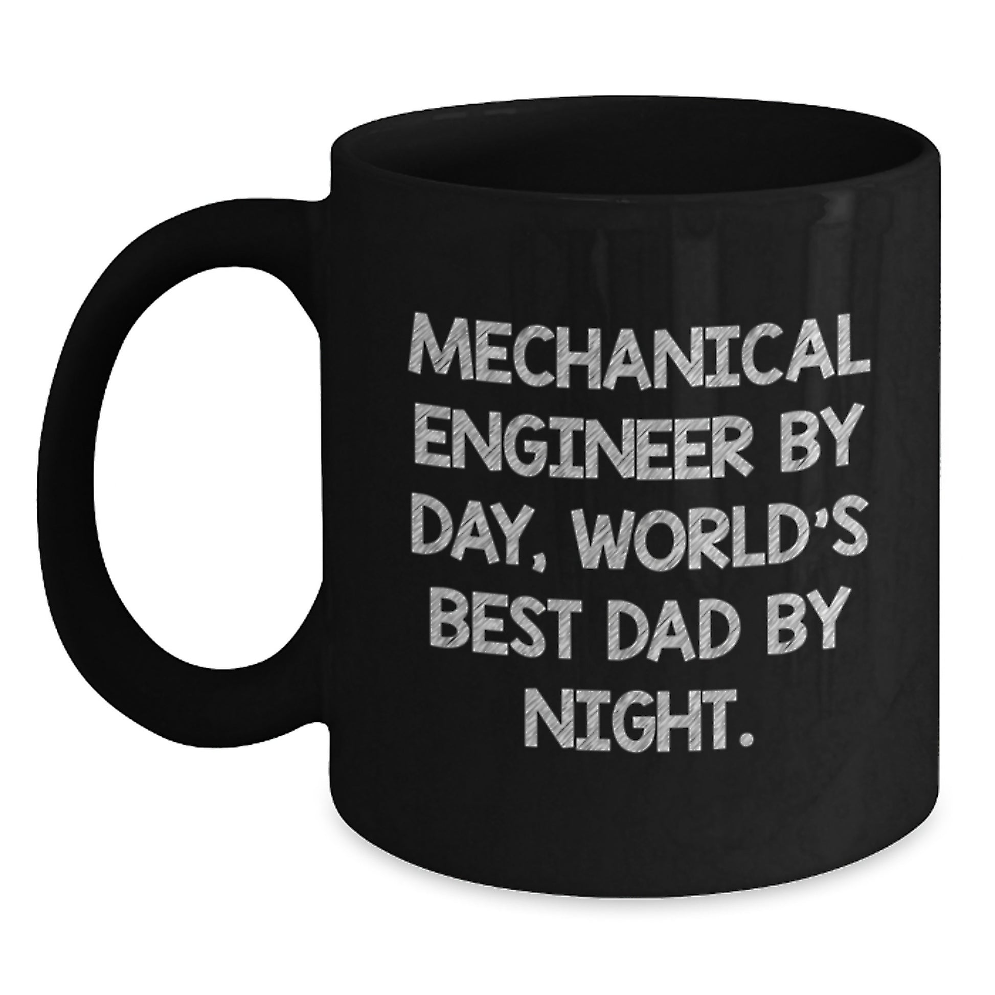Funny Mechanical Engineer Gifts for Men from Dad, Unique Black Coffee Mug for Christmas Morning Inspiration - Main
