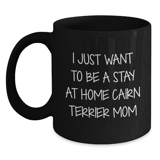 Cairn Terrier Dog Mom Funny Christmas Unique Gifts from Friends for Women Black Coffee Mug - Main