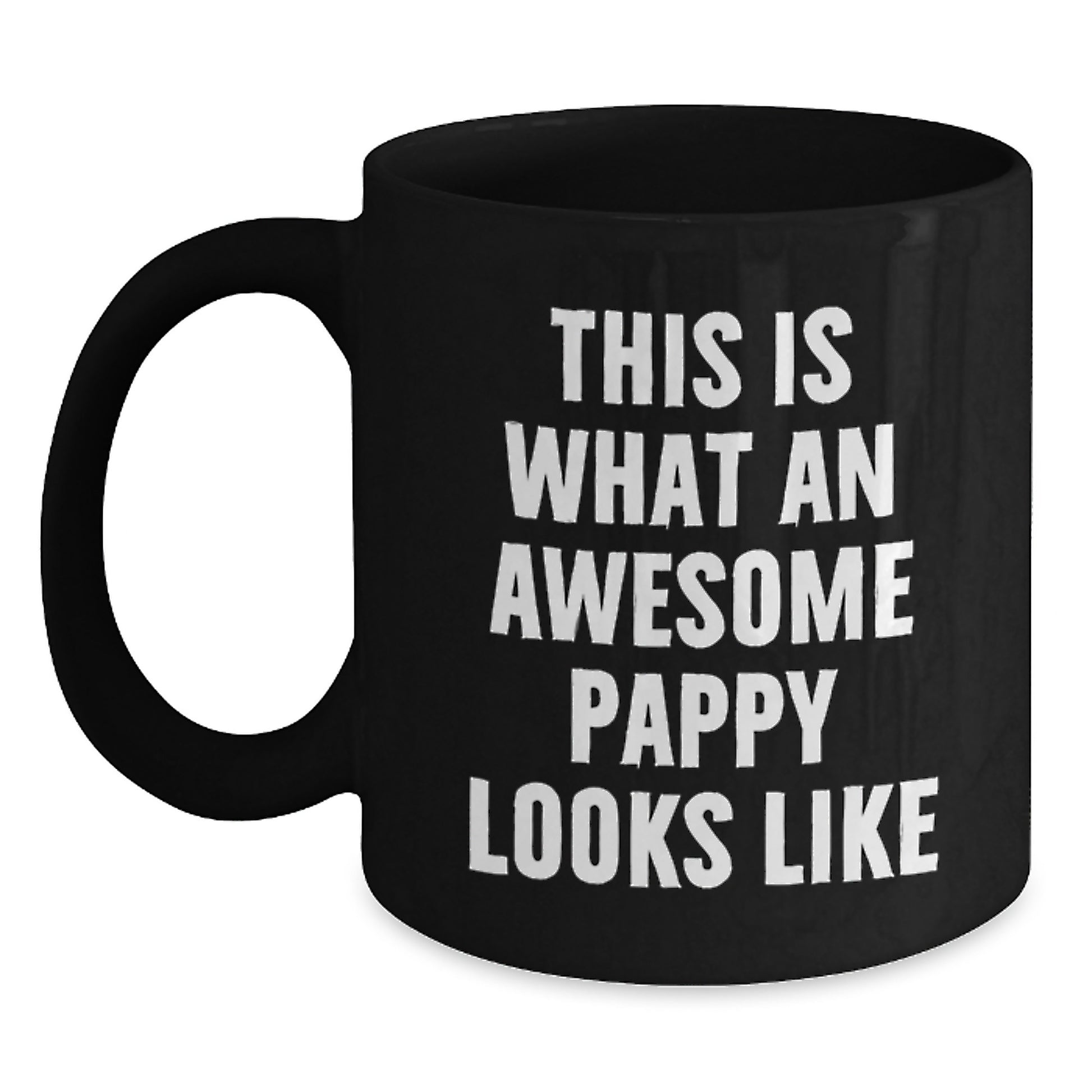 Funny Pappy Gifts from Friends, Black Coffee Mug for Pappy Men, This Is What An Awesome Pappy Looks Like Christmas Unique Gift - Main