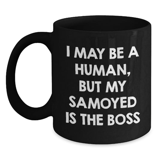Funny Samoyed Dog Owner Black Coffee Mug Gifts from Men for Wife on Valentine's - Main