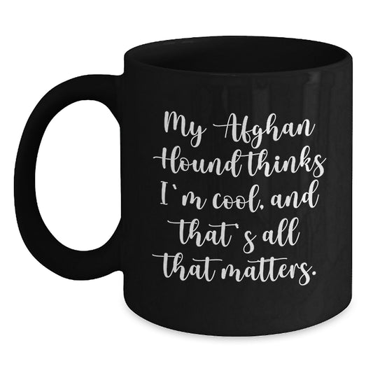 Funny Afghan Hound Dog Gifts from Men for Valentine's - Black Coffee Mug - Main
