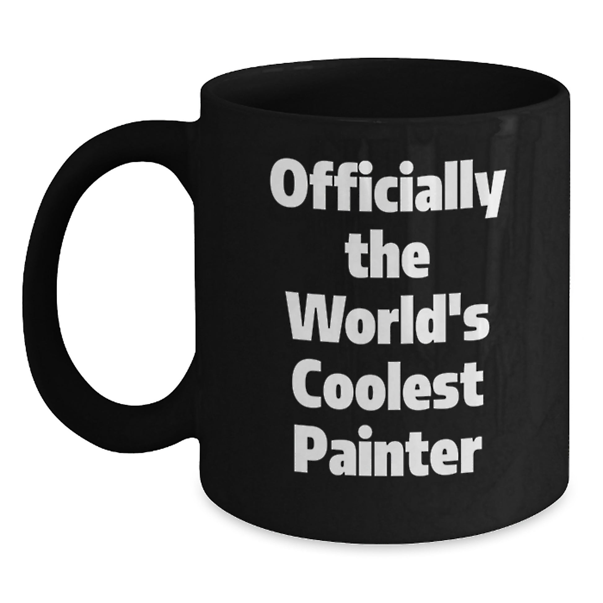 Funny Painter Gifts from Friends, Black Coffee Mug Officially The World's Coolest Painter, Christmas Unique - Main
