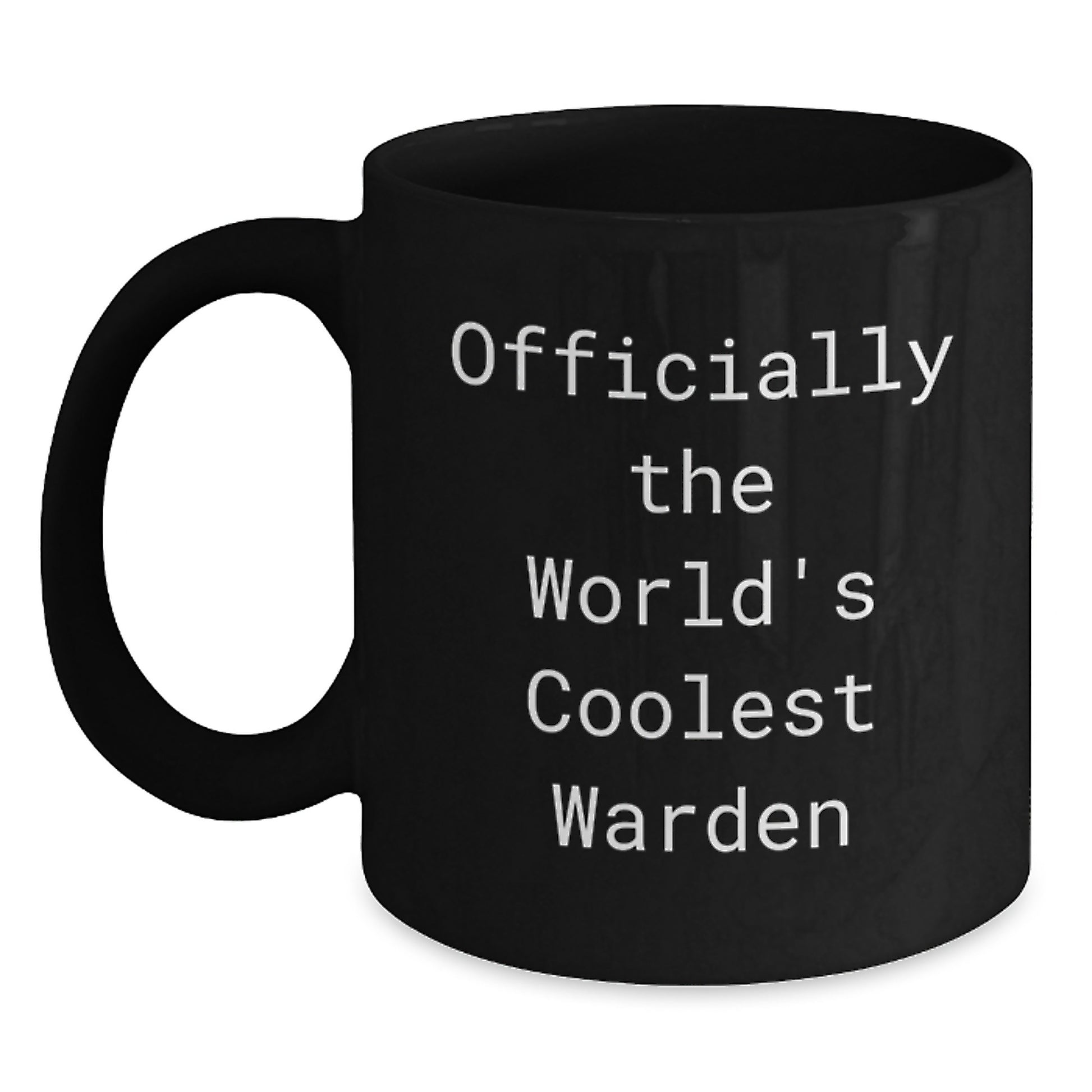Funny Warden Mug Gifts from Men to Friends - Officially The World's Coolest Warden Black Coffee Mug, Christmas Unique Gifts - Main