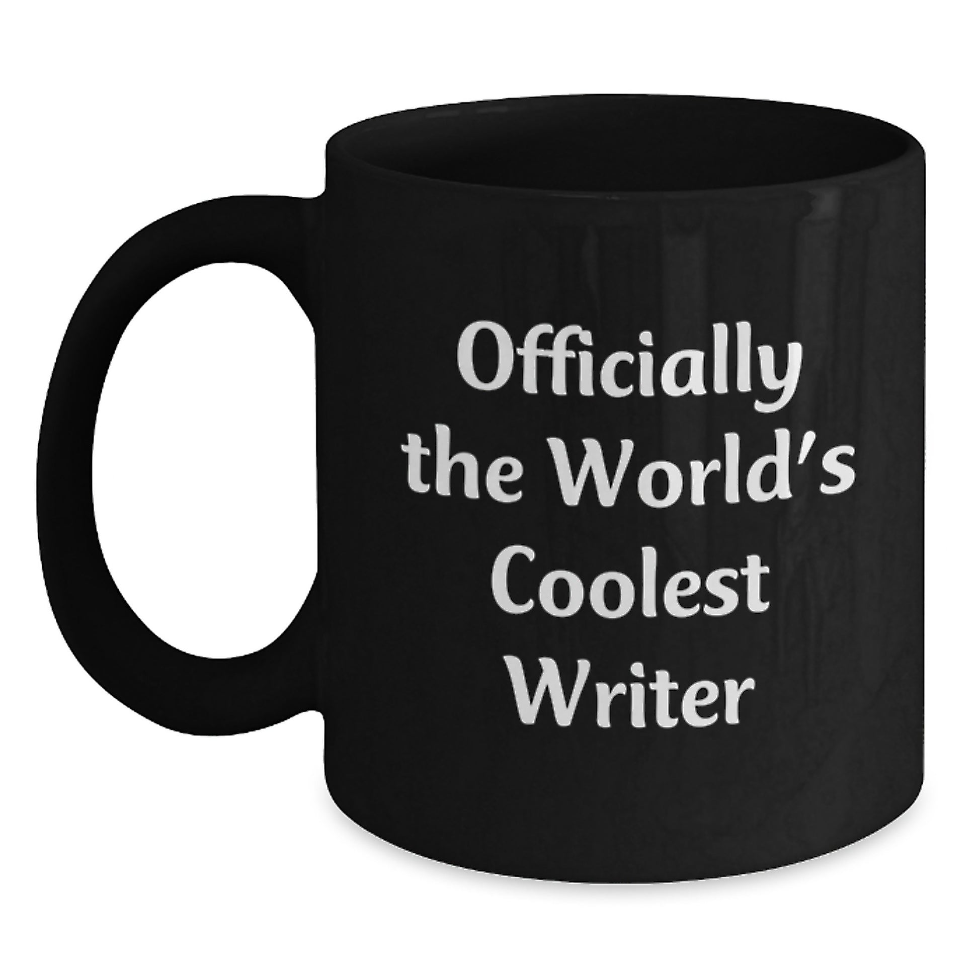 Funny Writer Gifts for Men, Black Coffee Mug, 'Officially The World's Coolest Writer' Quote, Microwave and Dishwasher Safe, Birthday Unique Gifts from Friends or Family - Main
