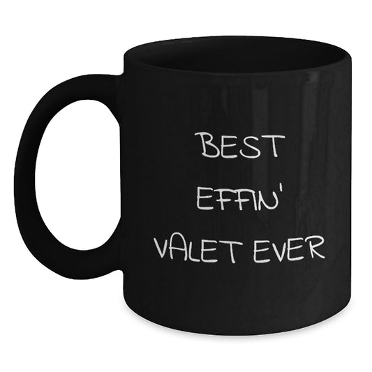 Funny Valet Gifts from Men to Best Effin' Valet Ever Mug, Black Coffee Mug for Valet, Unique Christmas Unique Gifts - Main